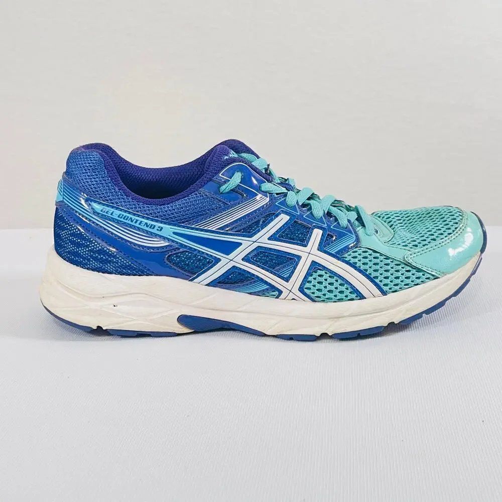 ASICS Shoes Women's 7 Blue Teal GEL-CONTEND 3 Low Top Lace Up Running Sneakers